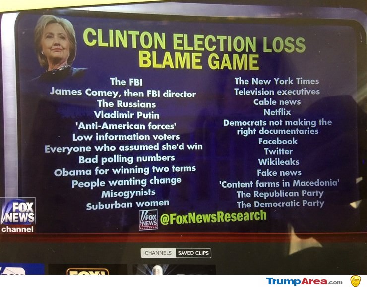 Hillary Election Blame Game