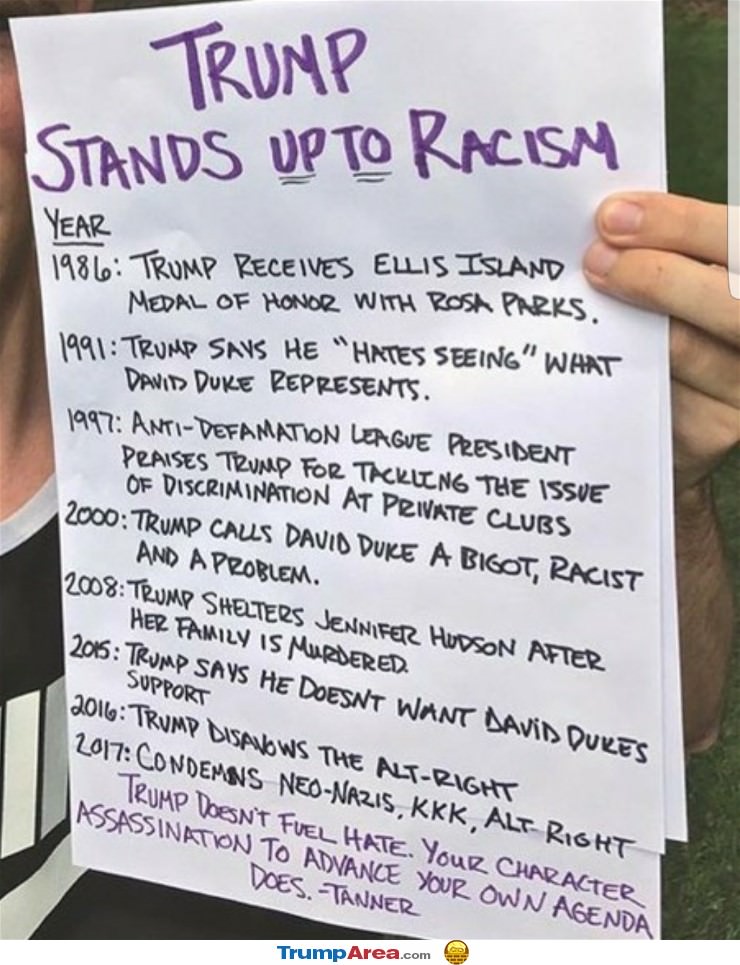 Trump Stands Up To Racism