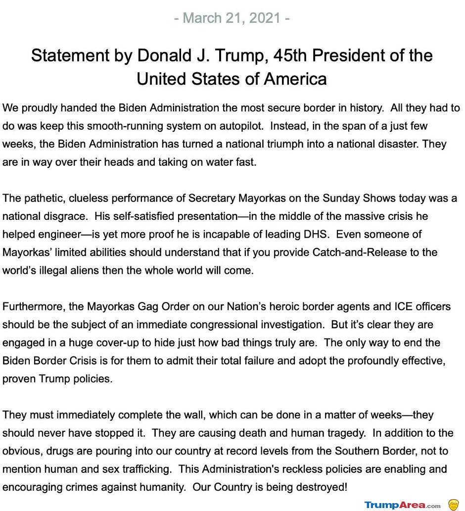 Trump Statement