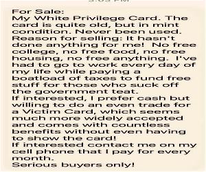 White Privilege Card