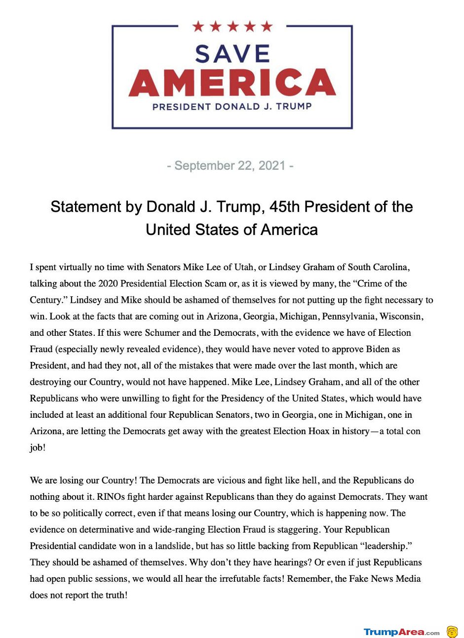 Statement From The Real President