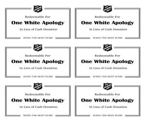 One White Apology