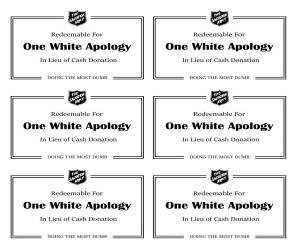 One White Apology