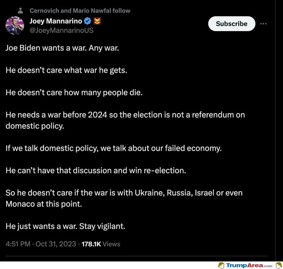 Joe Biden Wants War