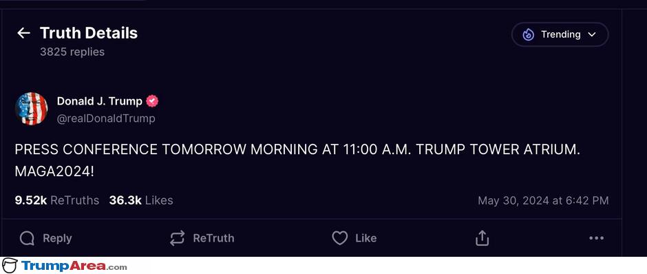 Press Conference Tomorrow