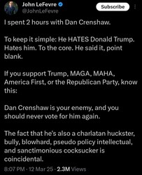Dan Crenshaw Has To Go