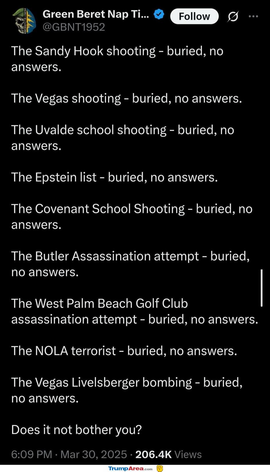 Buried No Answers