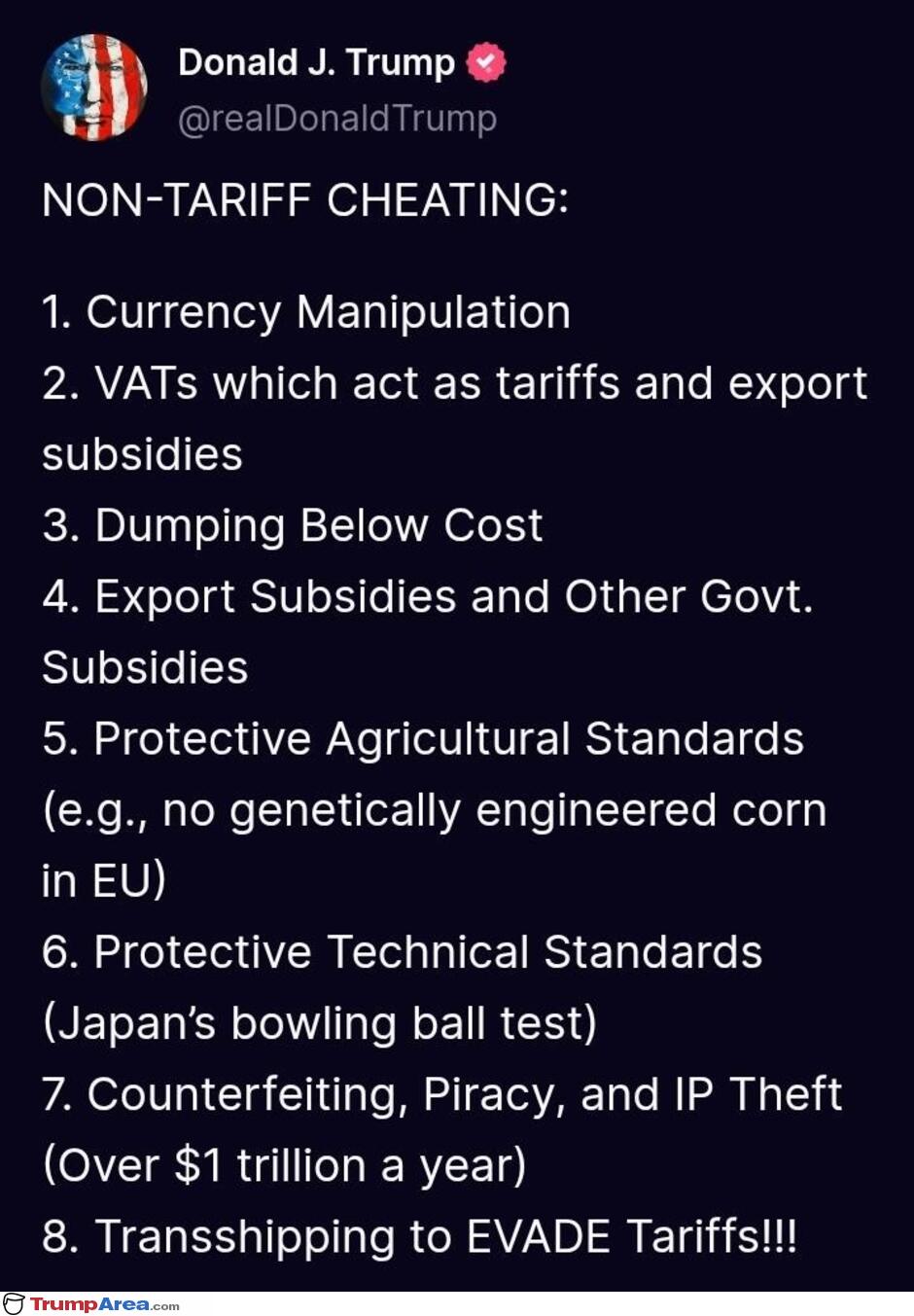 Non Tariff Cheating