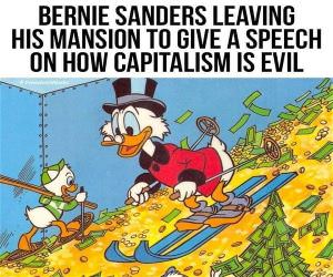 Bernie Leaving His Mansion