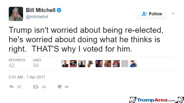 Trump Is Worrying About Doing What's Right